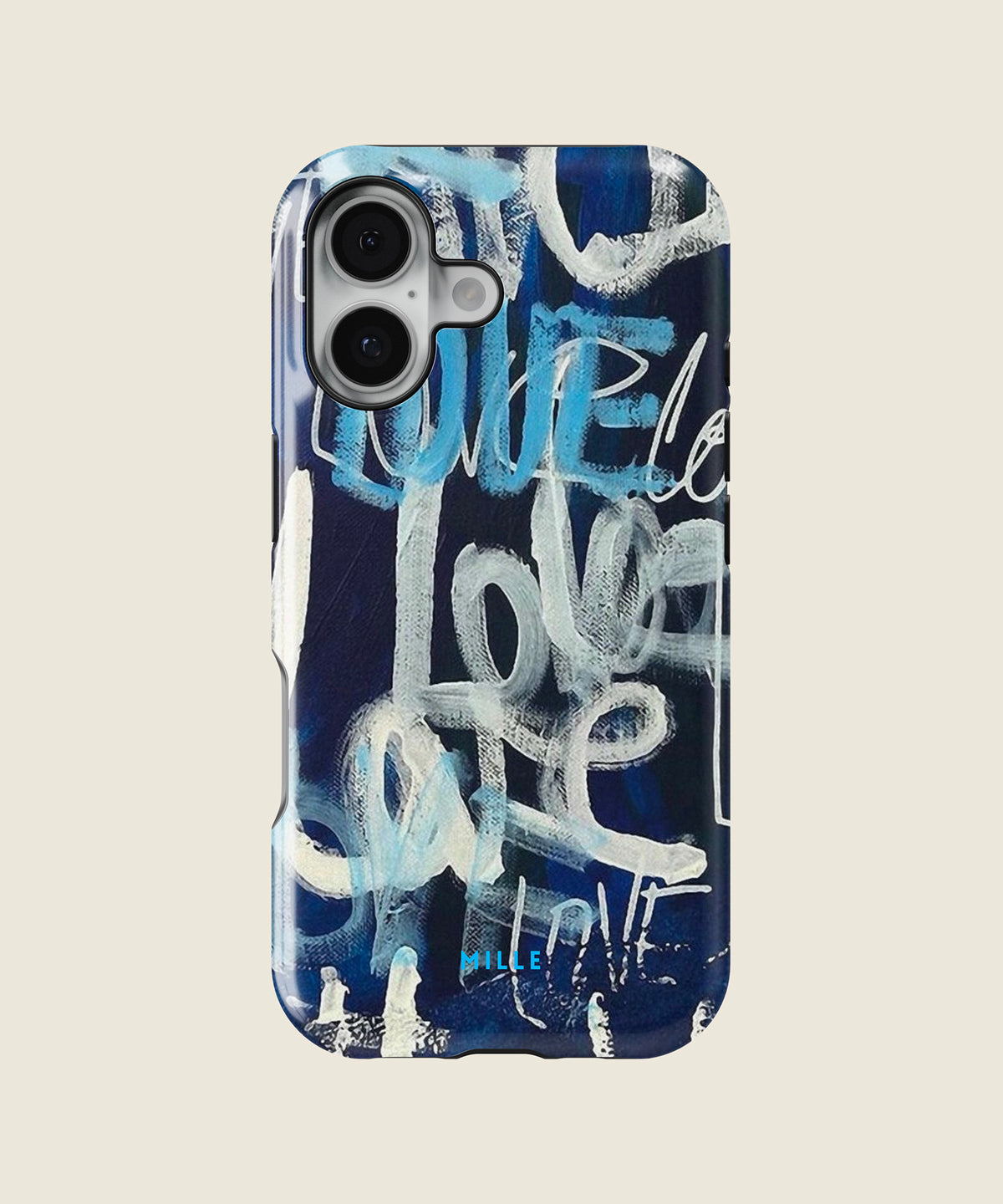 navy Love graffiti iPhone case, iPhone 17
