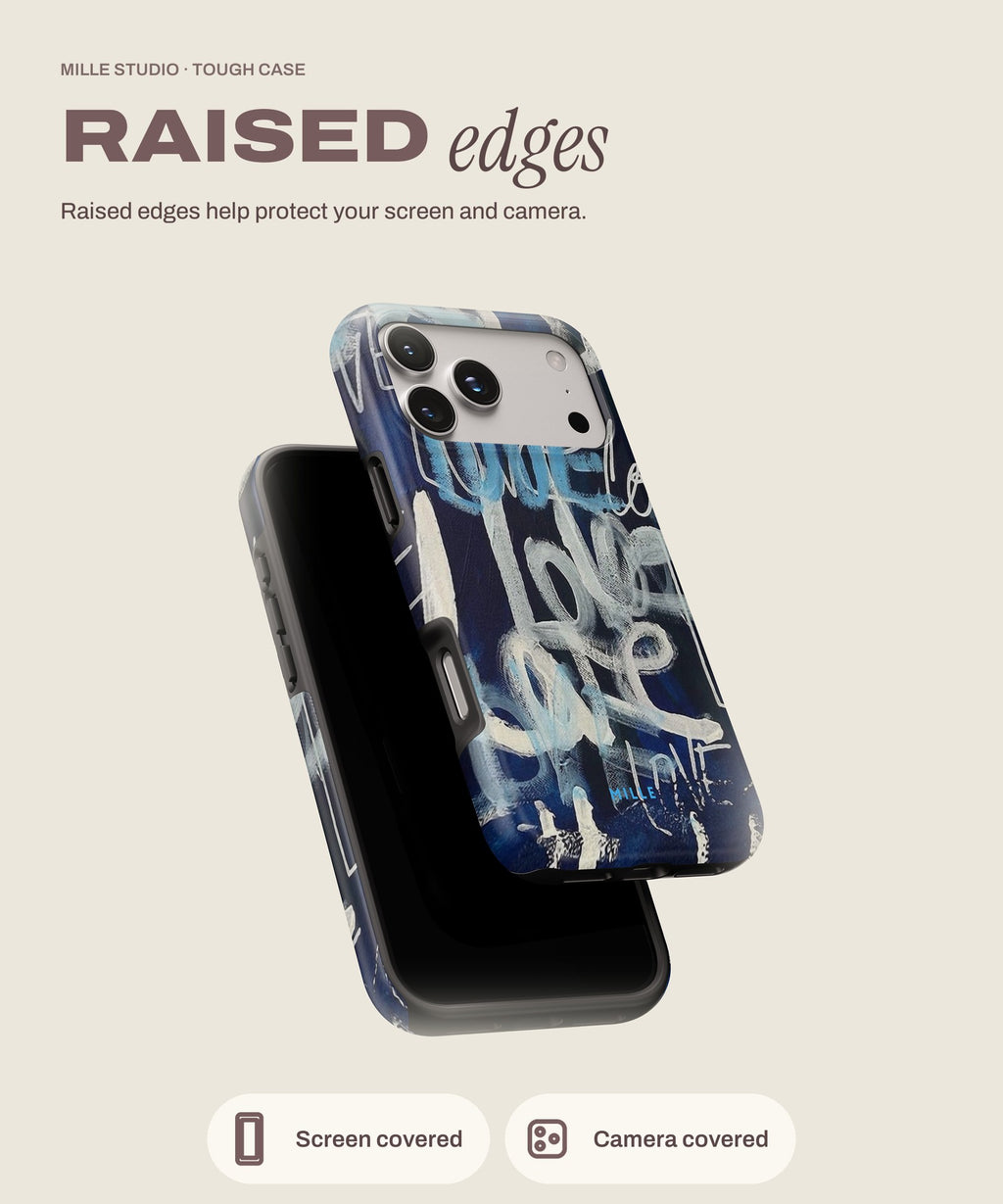 Nice tough iPhone case, raised edges for screen and camera