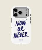 white Now or Never iPhone case, iPhone 17 Pro