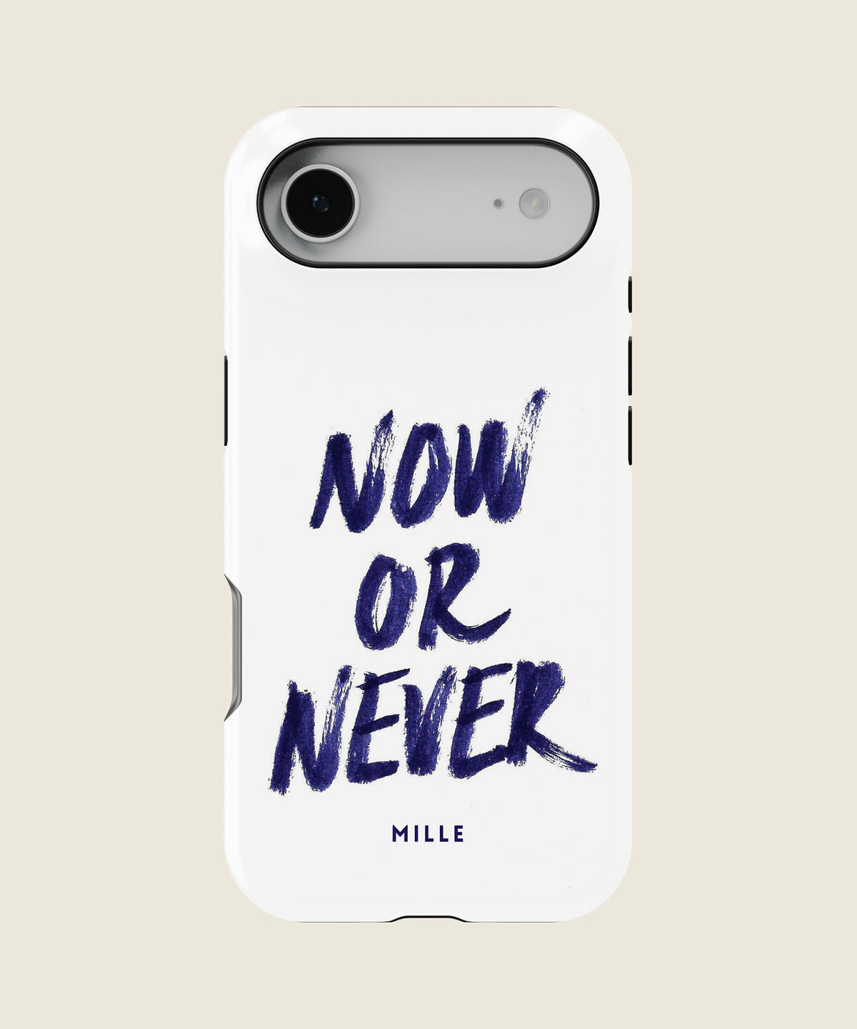 white Now or Never iPhone case, iPhone Air