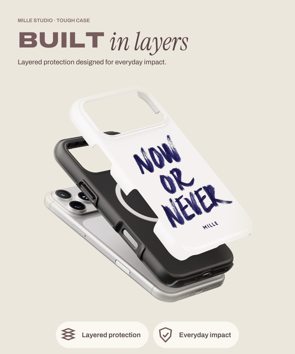 Now or Never tough iPhone case, layered protection