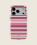 pink and brown striped iPhone case, iPhone 17 Pro