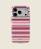 pink and brown striped iPhone case, iPhone 17 Pro