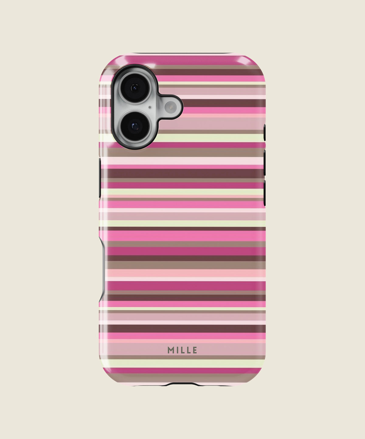 pink and brown striped iPhone case, iPhone 17
