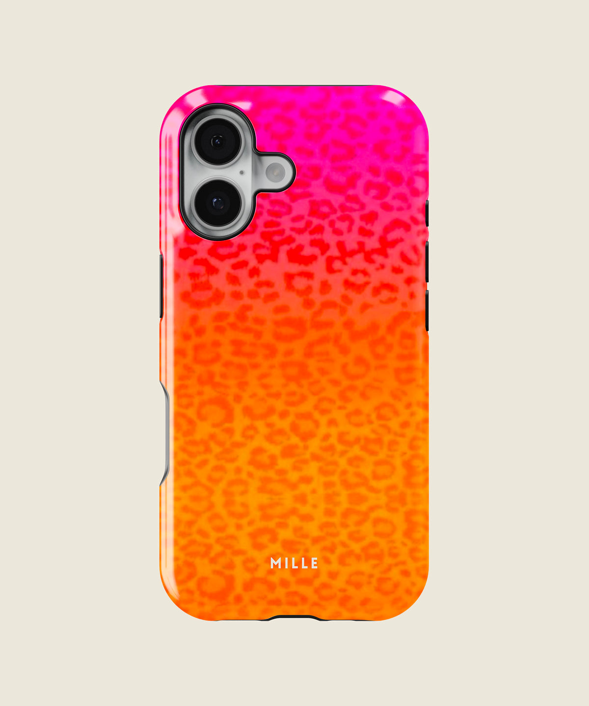 orange and pink leopard print iPhone case, iPhone 17