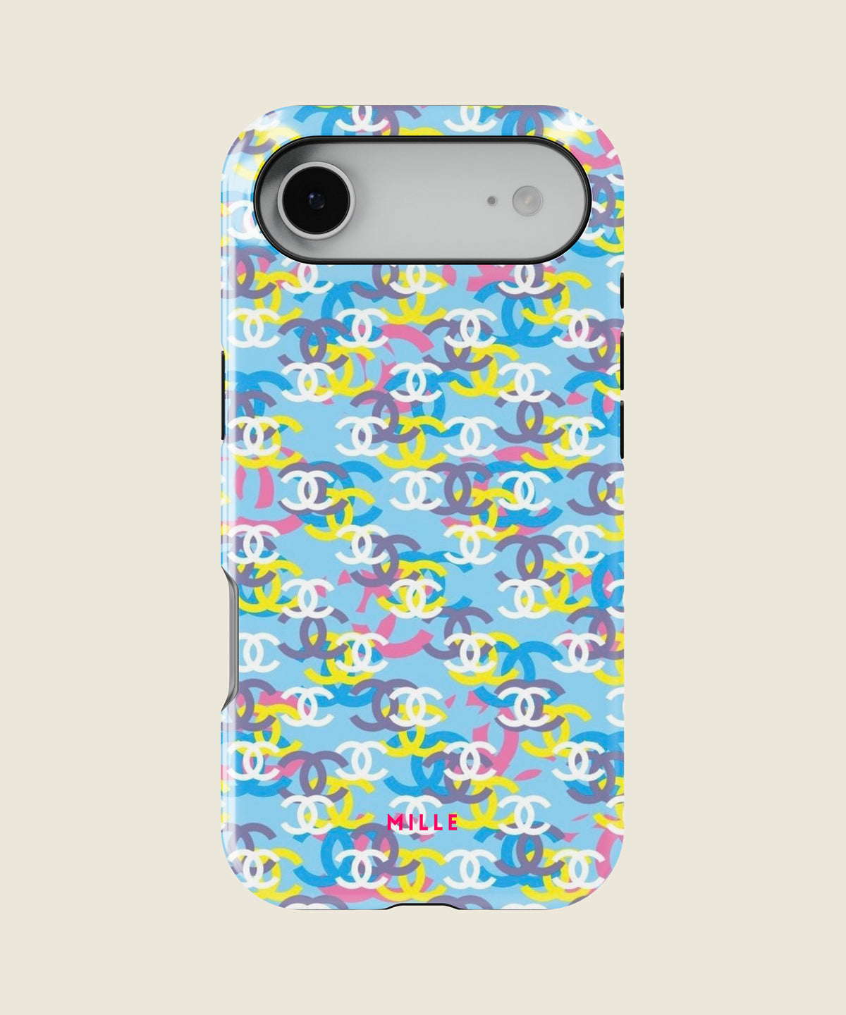 pastel blue colorful pattern iPhone case, iPhone Air