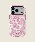 pink toile jungle iPhone case, iPhone 17 Pro