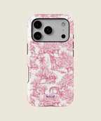 pink toile jungle iPhone case, iPhone 17 Pro