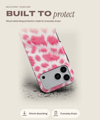 Pink Leopard tough iPhone case, shock-absorbing protection