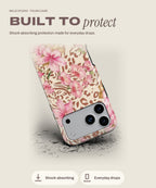 Pink Lys tough iPhone case, shock-absorbing protection