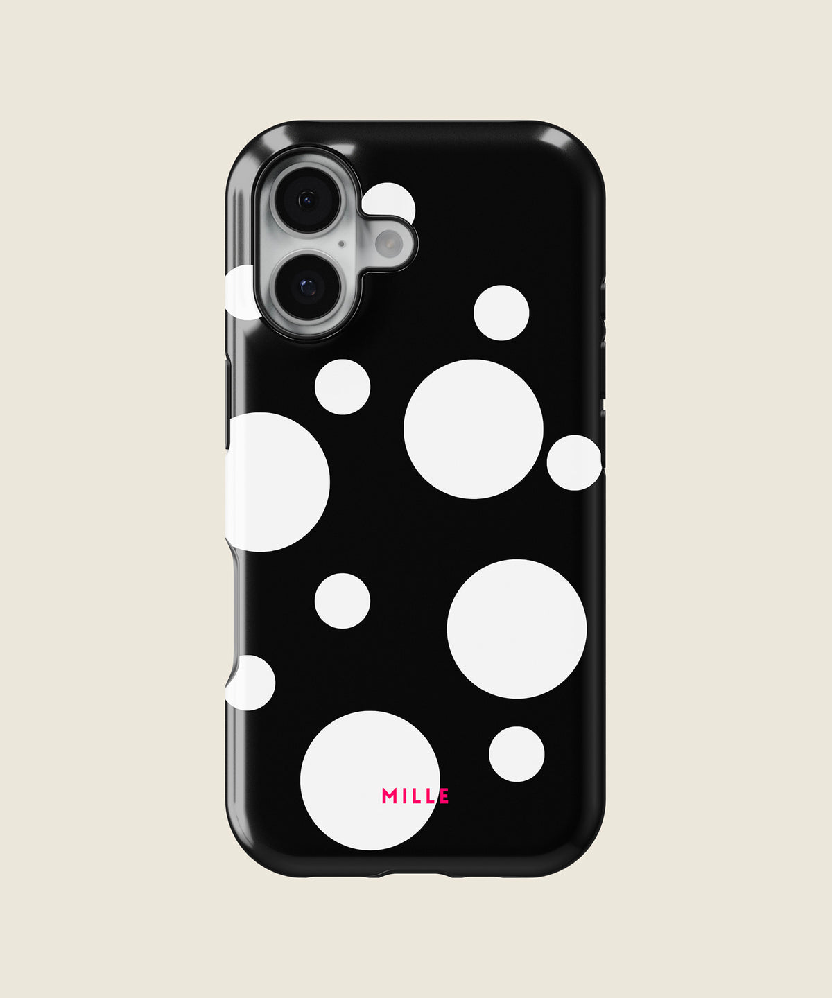 black and white big polka dot iPhone case, iPhone 17