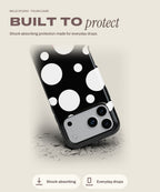 PolkaDot tough iPhone case, shock-absorbing protection