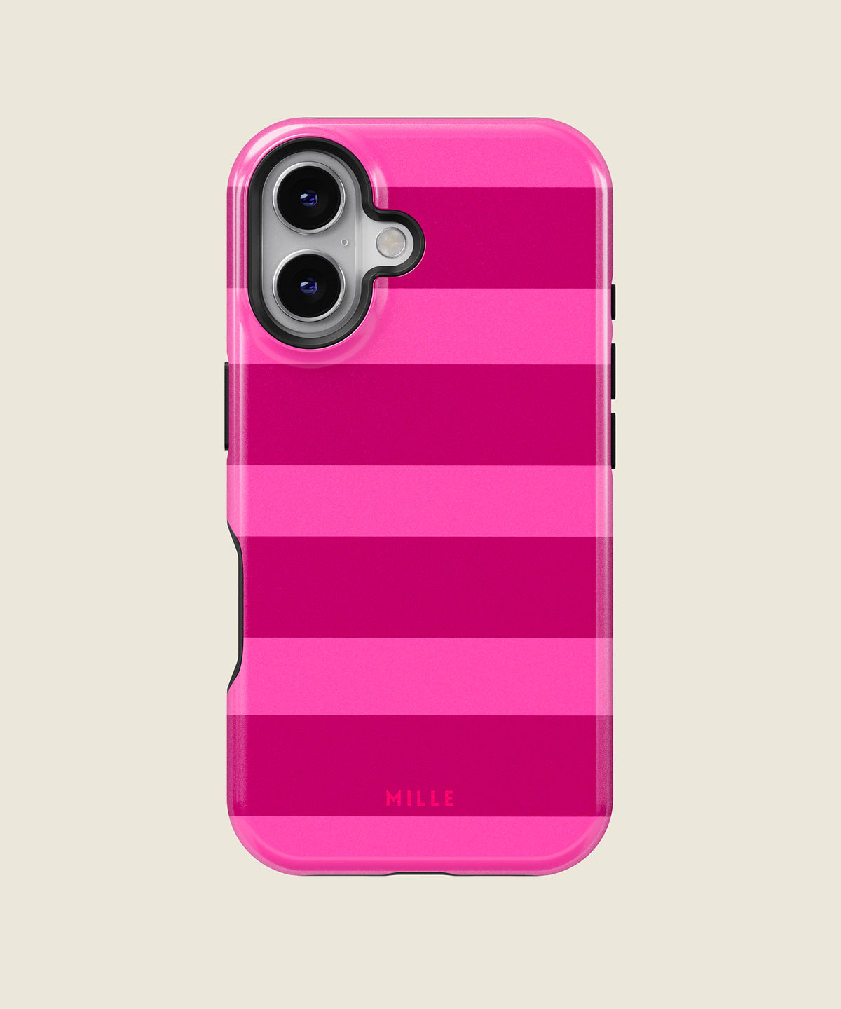 hot pink striped iPhone case, iPhone 16