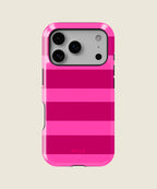 hot pink striped iPhone case, iPhone 17 Pro
