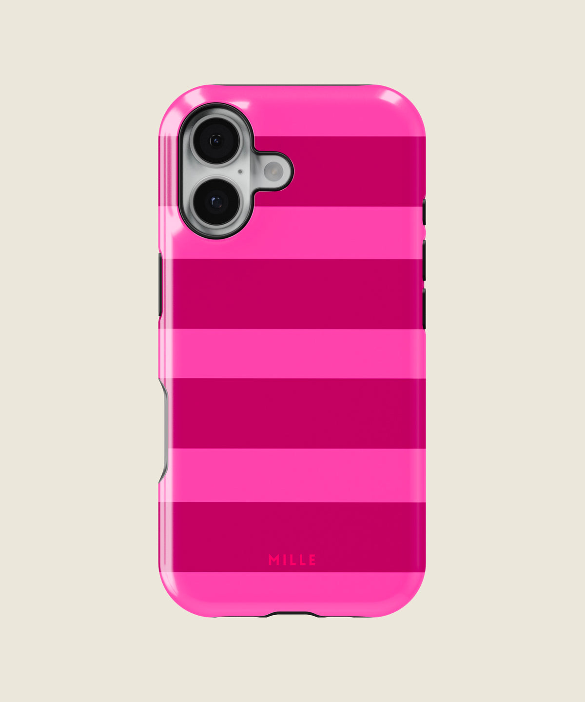 hot pink striped iPhone case, iPhone 17