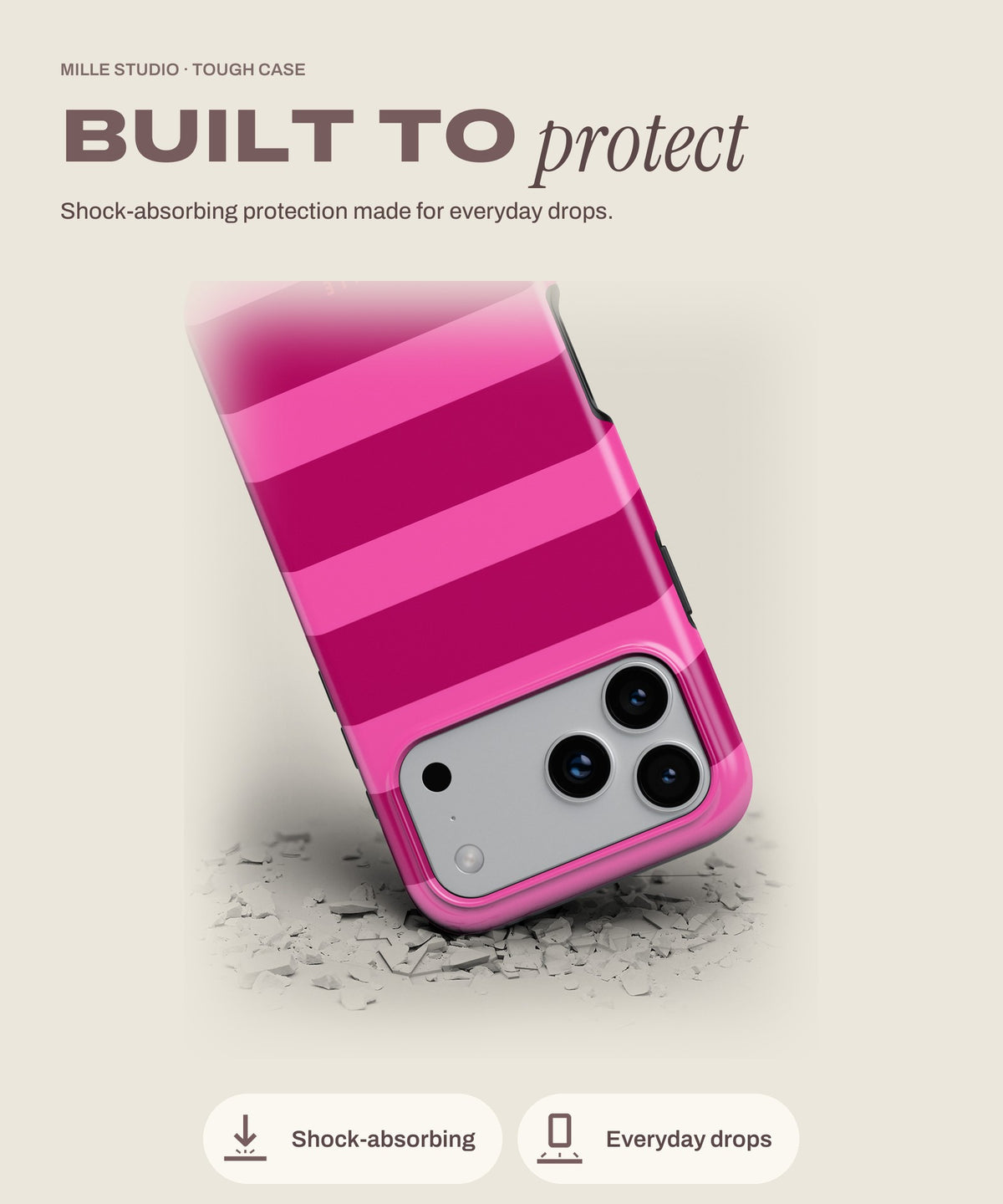Pomegranate tough iPhone case, shock-absorbing protection