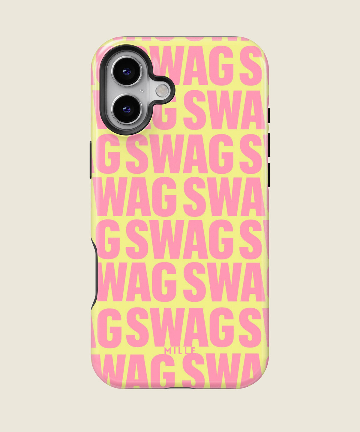 pastel yellow SWAG iPhone case, iPhone 16 Plus