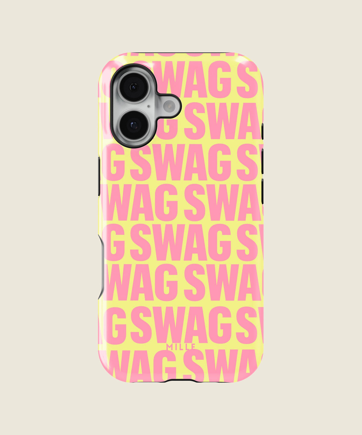 pastel yellow SWAG iPhone case, iPhone 17
