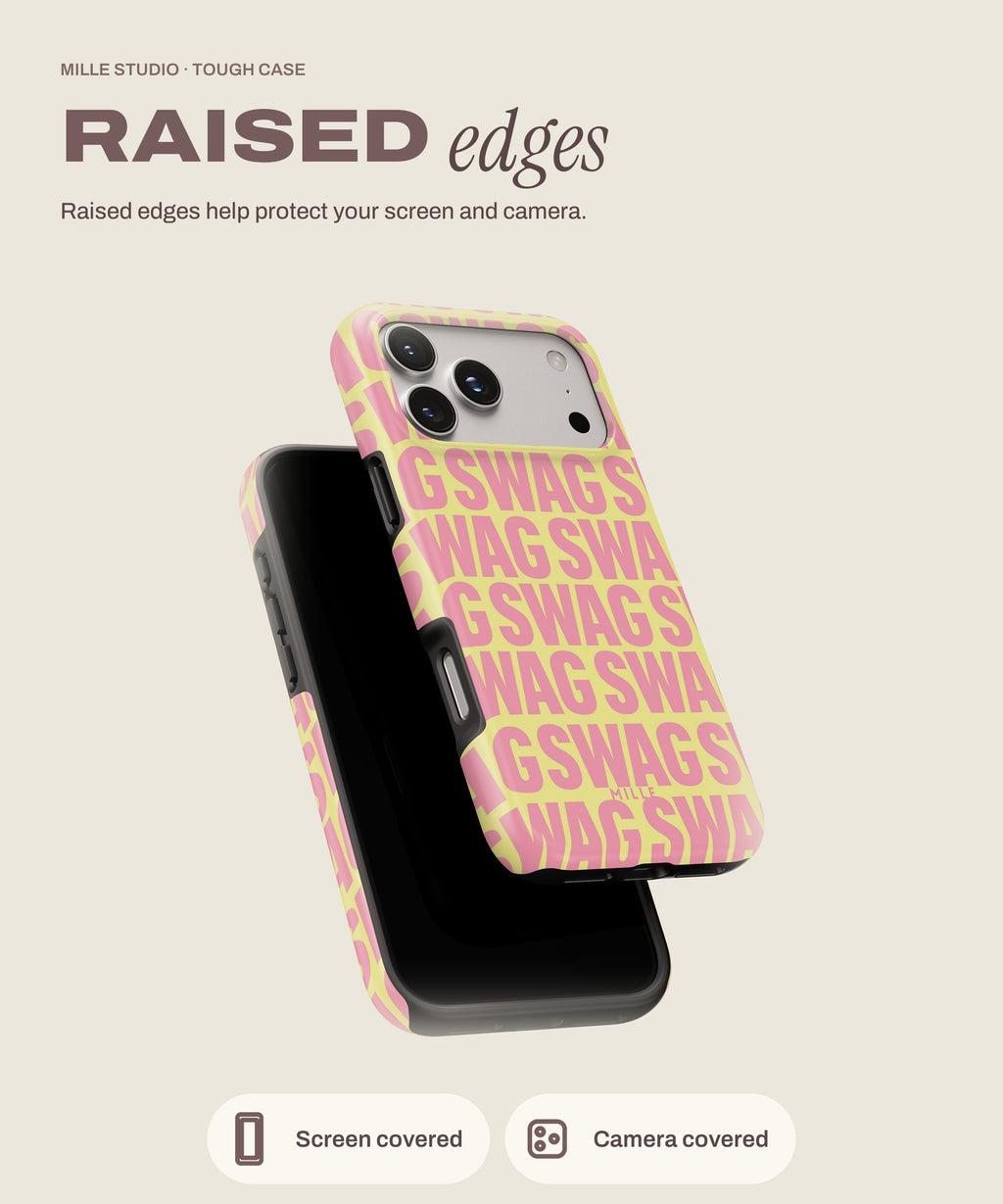 Pop tough iPhone case, raised edges for screen and camera