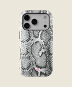 black and white python snakeskin iPhone case, iPhone 17 Pro