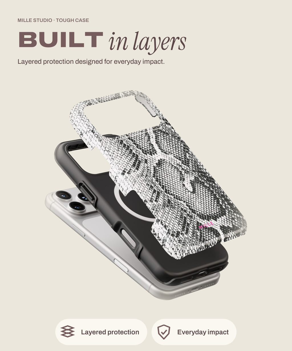 Snake tough iPhone case, layered protection