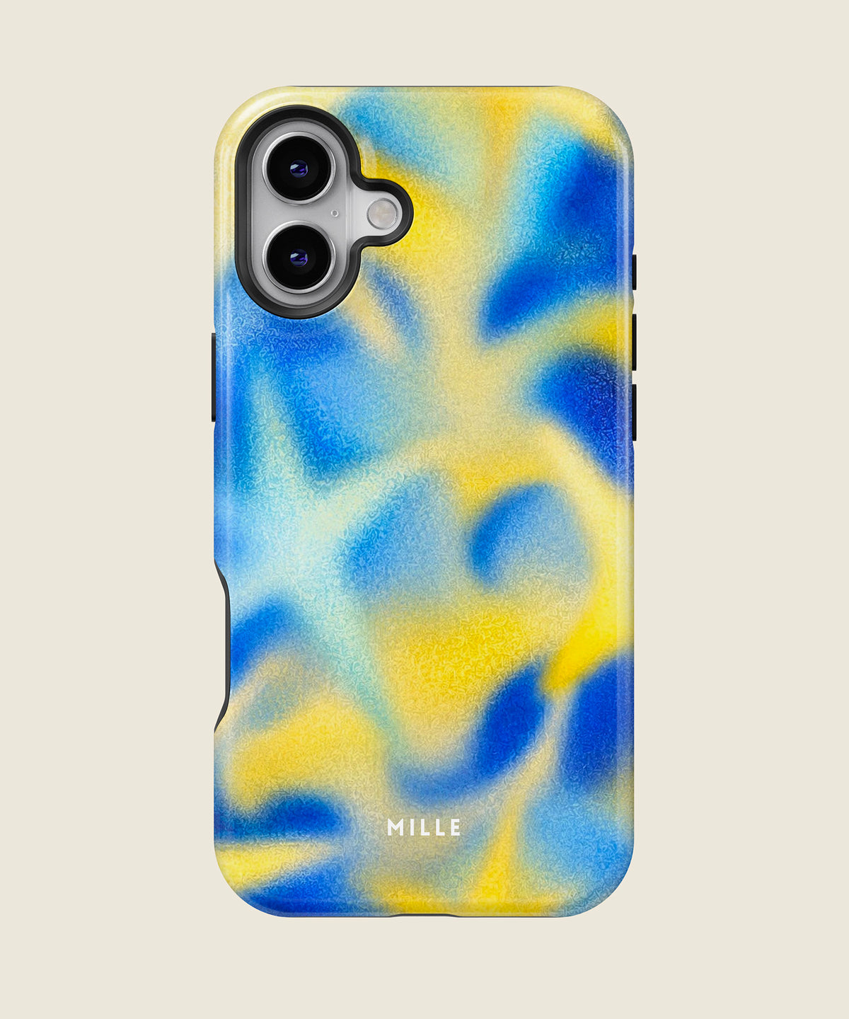 blue and yellow airbrushed star iPhone case, iPhone 16 Plus