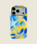 blue and yellow airbrushed star iPhone case, iPhone 17 Pro
