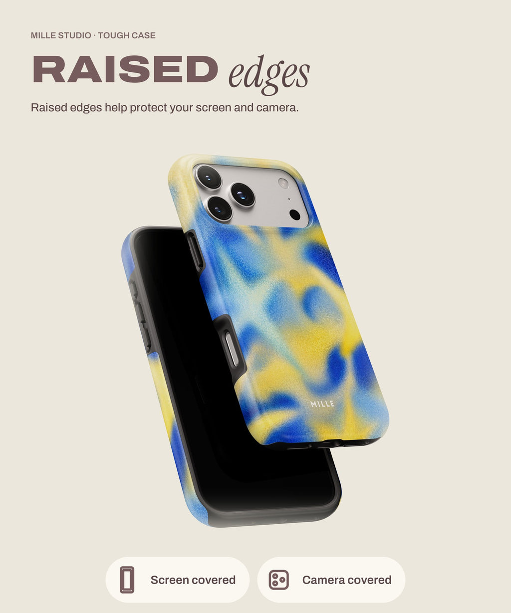 Star tough iPhone case, raised edges for screen and camera