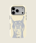 cream doberman dog iPhone case, iPhone 17 Pro