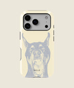 cream doberman dog iPhone case, iPhone 17 Pro