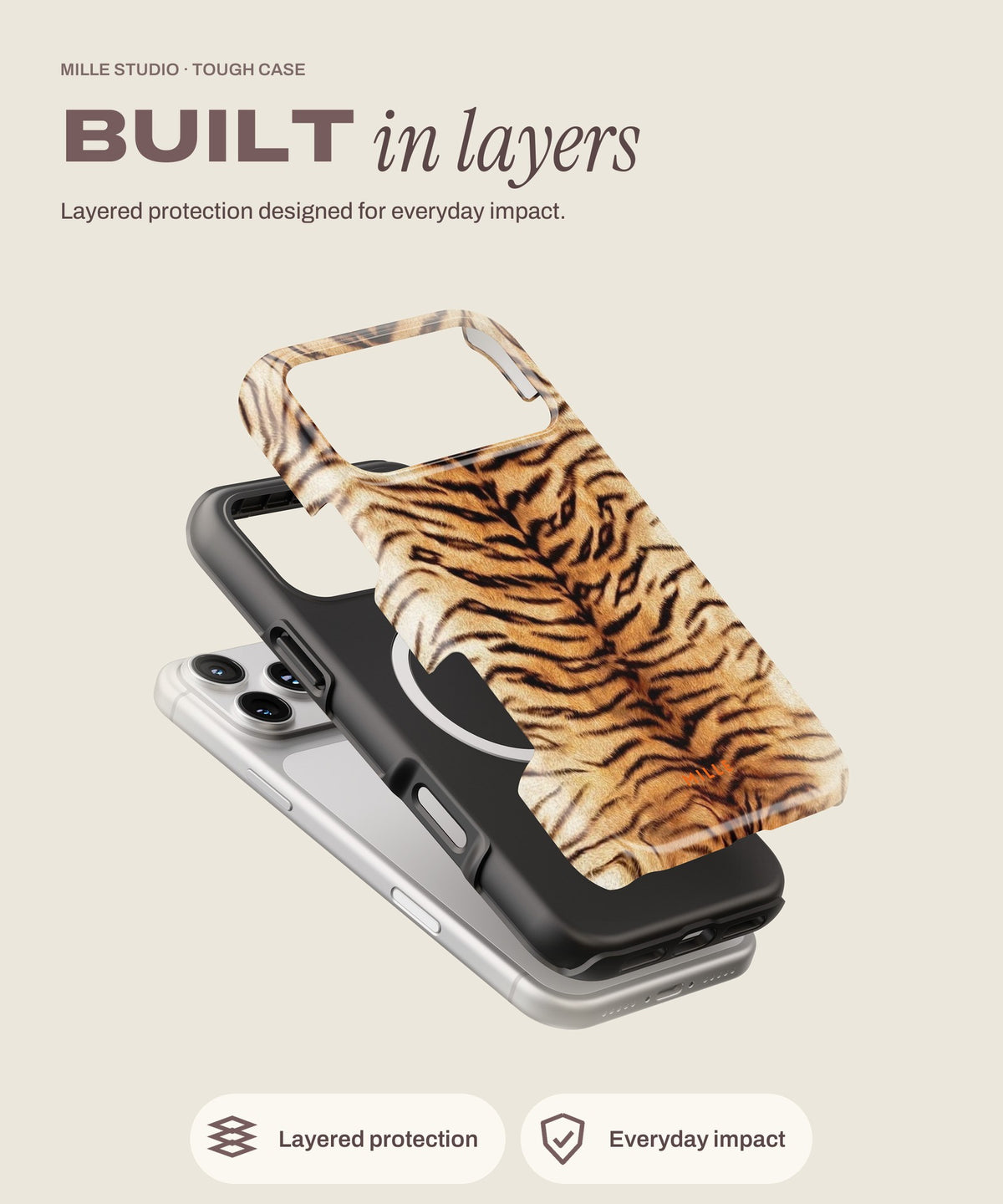 Tiger tough iPhone case, layered protection