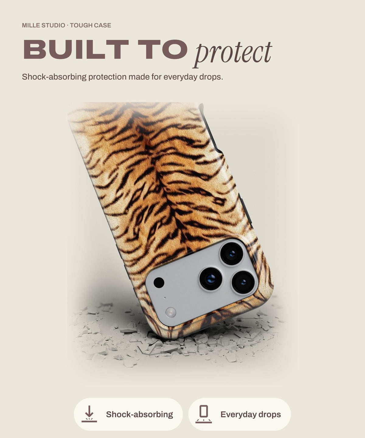 Tiger tough iPhone case, shock-absorbing protection