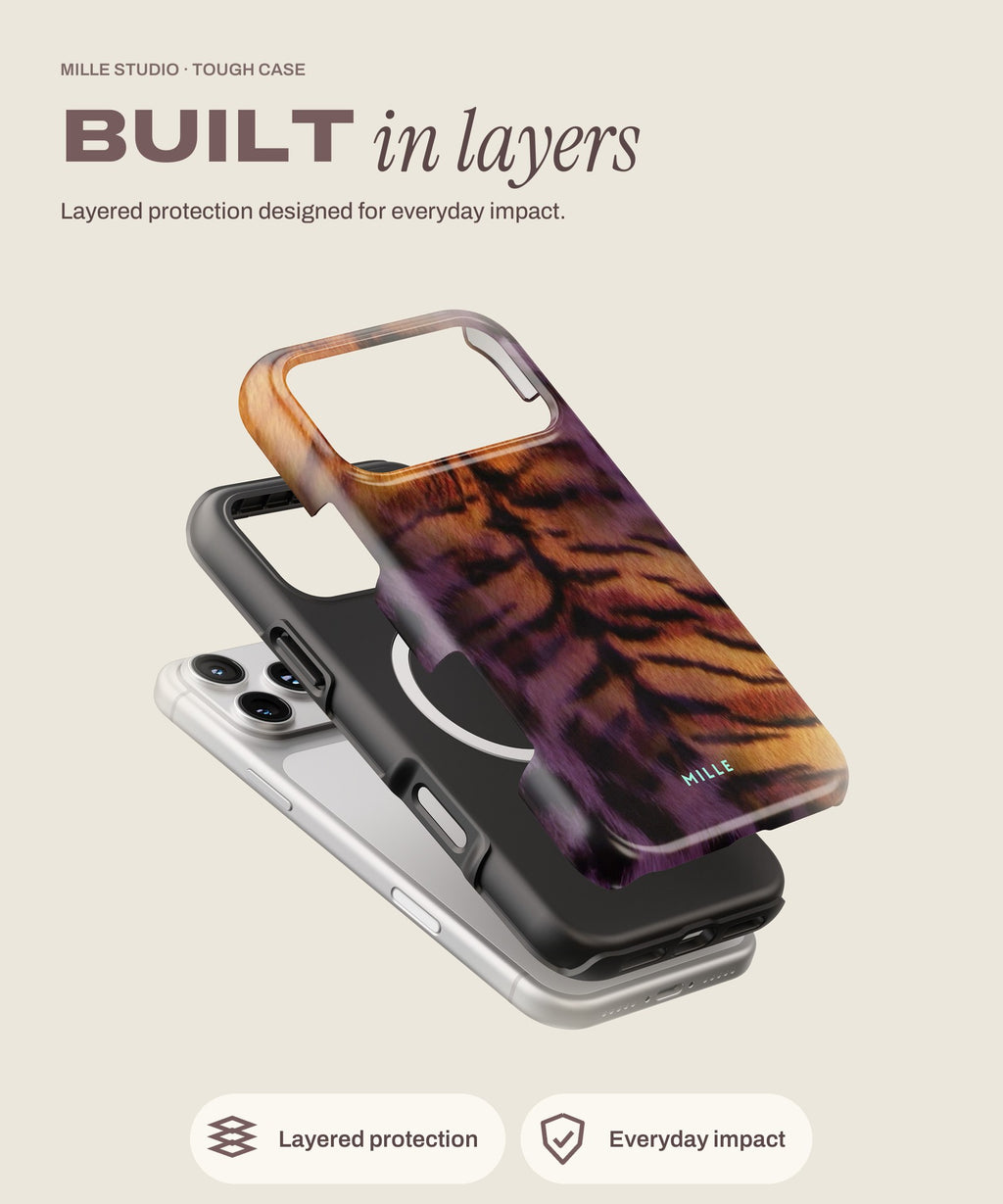 Tigre tough iPhone case, layered protection