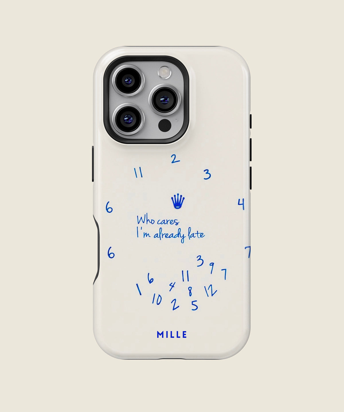 cream clock quote iPhone case, iPhone 16 Pro