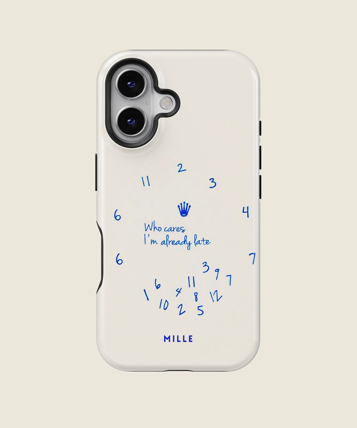 cream clock quote iPhone case, iPhone 16