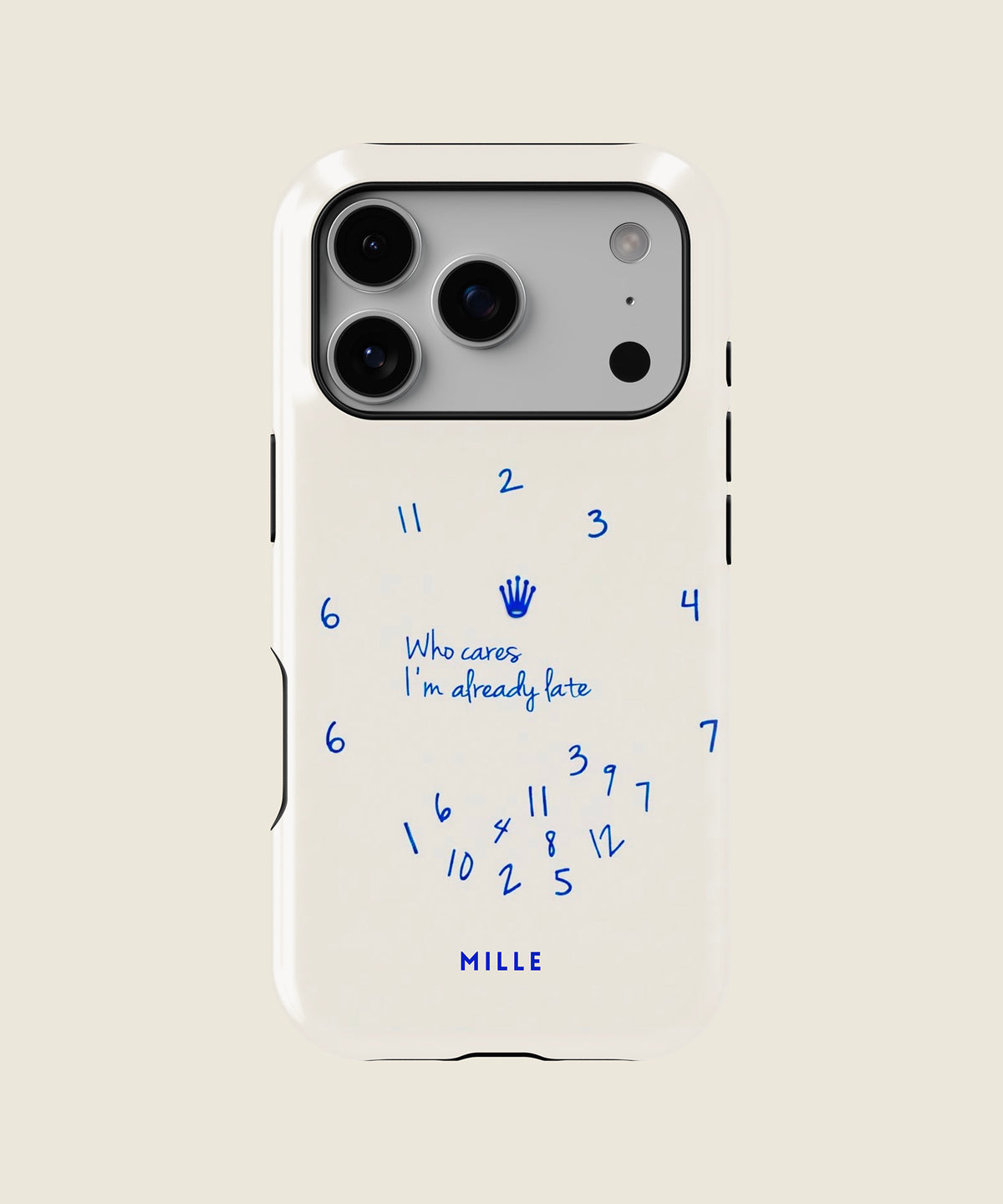 cream clock quote iPhone case, iPhone 17 Pro