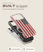 USA tough iPhone case, layered protection