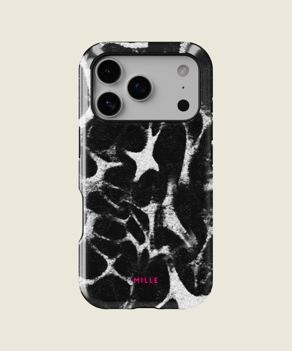 black and white zebra print iPhone case, iPhone 17 Pro
