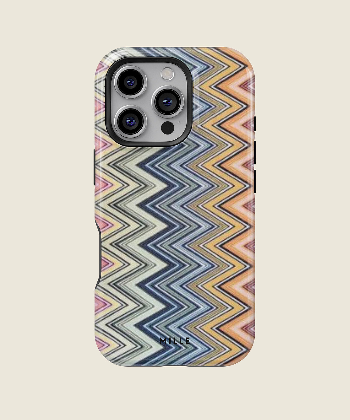 blue and green zigzag chevron iPhone case, iPhone 16 Pro