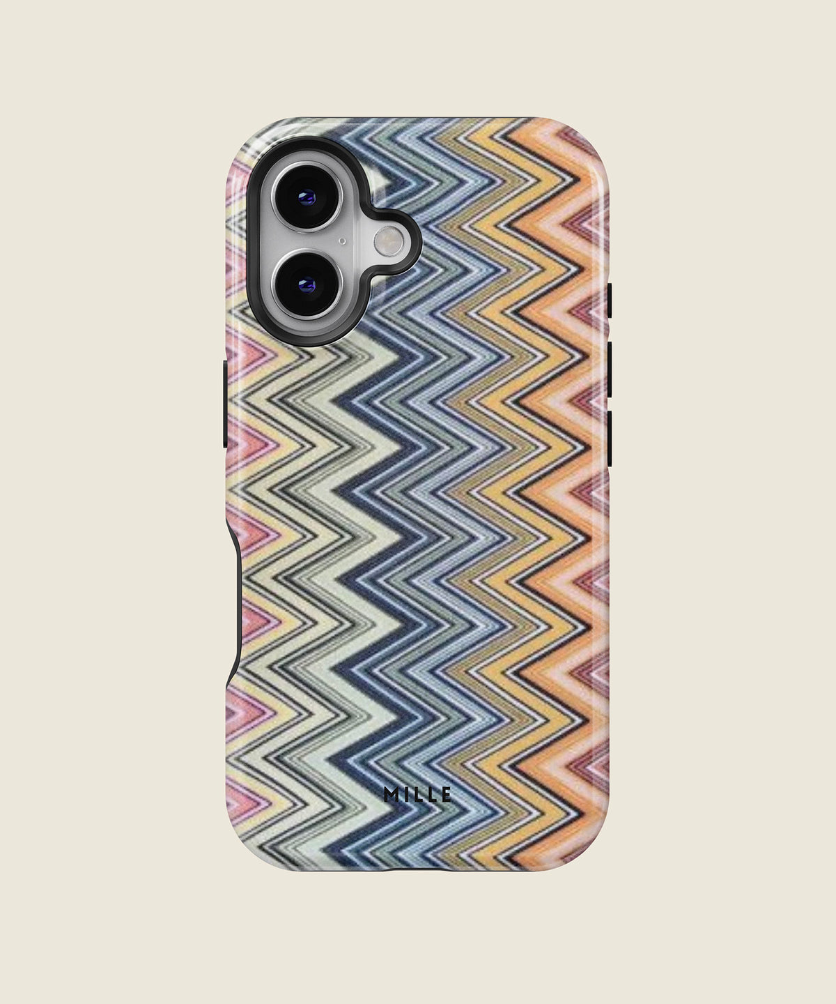 blue and green zigzag chevron iPhone case, iPhone 16