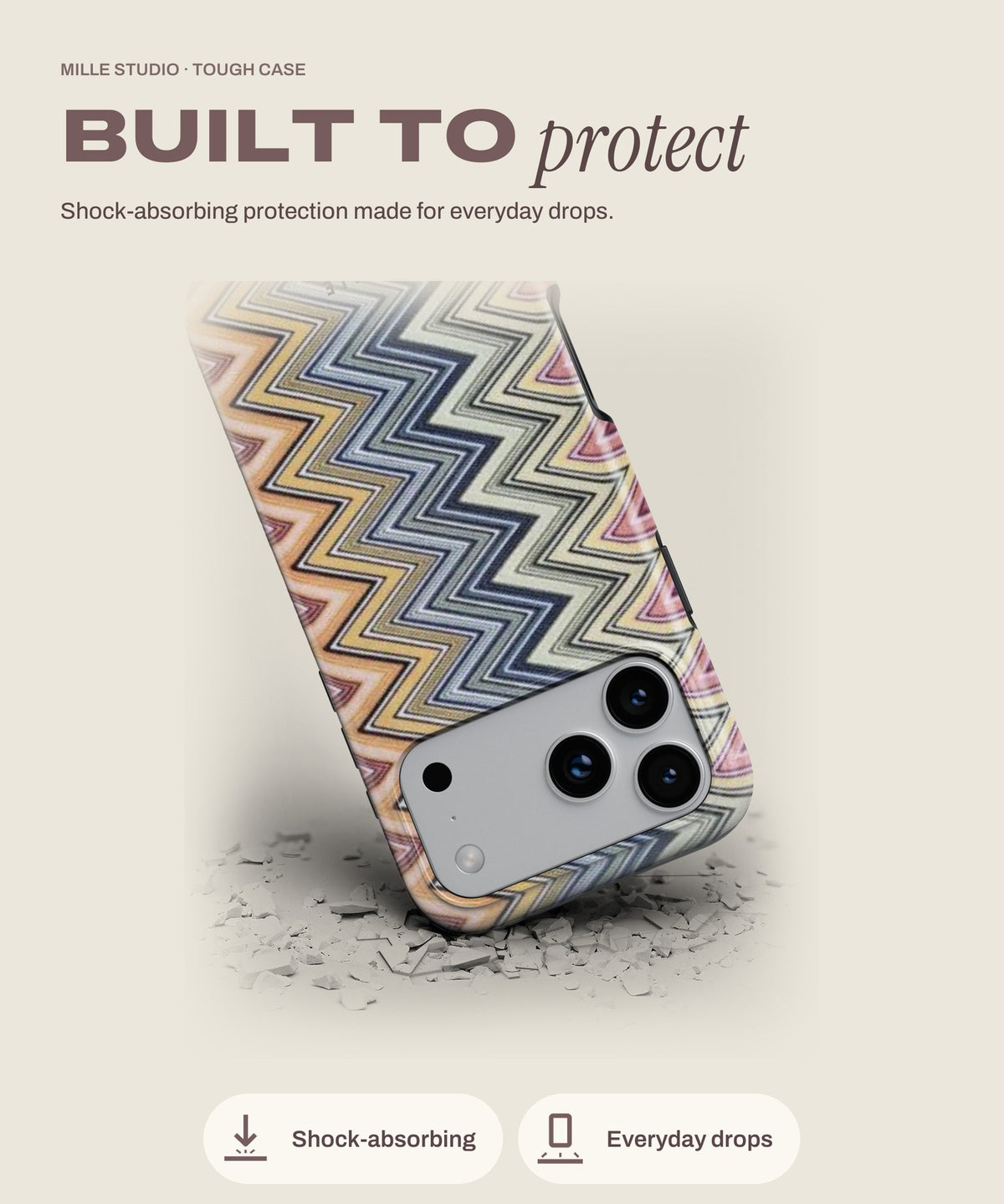 Ziggy tough iPhone case, shock-absorbing protection